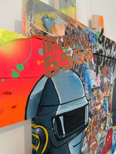 Carica l'immagine nel visualizzatore di Gallery, Tableau POP Art Daft Punk featuring Interstella 5555, vibrant colors, acrylic paint on wooden palette boards.