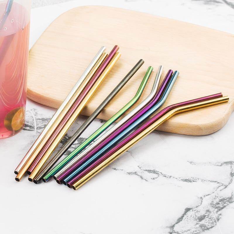 Lot de 4 pailles en inox avec goupillon 24 cm Fackelmann Bar Lot de 4 pailles en inox avec goupillon 24 cm Fackelmann Bar