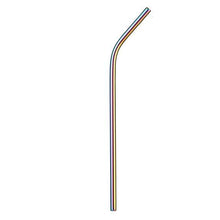 Carica l'immagine nel visualizzatore di Gallery, Paille inox courbée 215x6mm en acier inoxydable 304, lavable et réutilisable, idéale pour les professionnels.