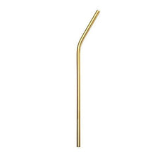 Carica l'immagine nel visualizzatore di Gallery, Paille inox courbée dorée 215x6mm, réutilisable et lavable, idéale pour professionnels. Marque française.