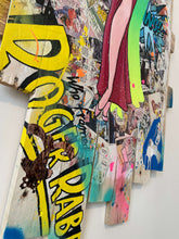 Charger l&#39;image dans la galerie, Colorful tableau pop art of Jessica Rabbit with vibrant acrylics and mixed media on wooden palette.