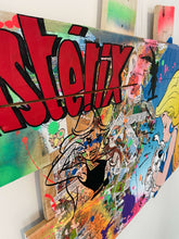 Charger l&#39;image dans la galerie, Tableau POP Art Falbala featuring colorful Asterix characters and mixed media, highlighting vibrant pop art style.