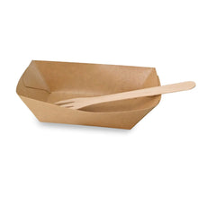 Cargar imagen en el visor de la galería, Barquette carton « bateau » pour amuse-bouches 400 ml (carton de 1000 pièces)