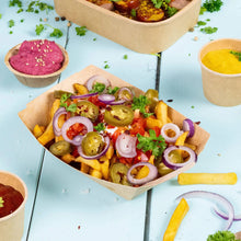 Cargar imagen en el visor de la galería, Barquette carton « bateau » pour amuse-bouches 400 ml (carton de 1000 pièces)