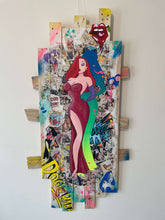 Charger l&#39;image dans la galerie, Tableau POP Art de Jessica Rabbit, œuvre originale en palette, style Pop Art avec couleurs vives et techniques mixtes.