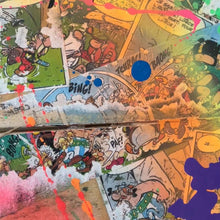 Charger l&#39;image dans la galerie, Artistic tableau featuring comic panels from Astérix, blended with vibrant colors and layered textures.
