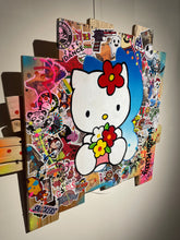Load image into Gallery viewer, Tableau Pop Art HELLO KITTY sur bois de palette signé Vincent STREIFF®