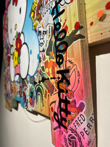 Tableau Pop Art HELLO KITTY sur bois de palette signé Vincent STREIFF®