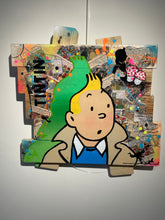 Load image into Gallery viewer, Pop Art Tintin artwork featuring Tintin&#39;s character in a colorful mixed media tableau.