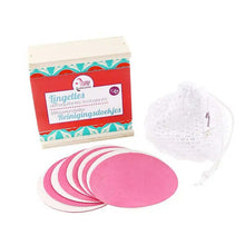 Laden Sie das Bild in den Galerie-Viewer, Coffret de 10 lingettes démaquillantes réutilisables en microfibre avec pochette de rangement en filet. Fabriquées en Espagne.