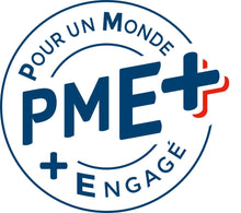 Charger l&#39;image dans la galerie, Logo PM+ pour un monde engagé, symbolisant l&#39;engagement des PME dans des pratiques durables.