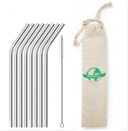 Paille en inox lot de 8 avec pochon offert | Novela-Global.fr
