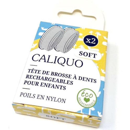 Pack de 2 recharges souples pour brosse à dents enfant Caliquo