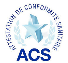 Laden Sie das Bild in den Galerie-Viewer, Attestation de conformité sanitaire ACS avec étoile et lauriers, symbole de qualité et sécurité.