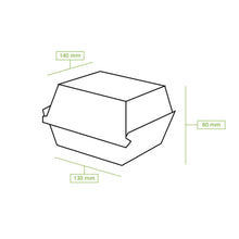 Load image into Gallery viewer, Boîte à burger en carton kraft brun 13 x 14 x 8 cm (carton de 250 pièces)