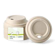 Charger l'image dans la galerie, Couvercle en fibre de canne à sucre pour gobelet Ø 80 mm, brun (carton de 1000 pièces)