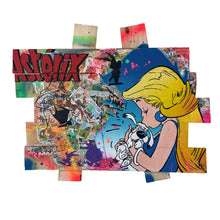 Charger l&#39;image dans la galerie, Tableau POP Art Falbala featuring colorful artwork of Asterix characters on wooden palette boards.