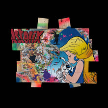 Charger l&#39;image dans la galerie, Tableau POP Art Falbala featuring Asterix character in vibrant colors and mixed materials, ideal for Pop Art decor.