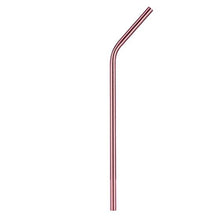 Load image into Gallery viewer, Paille inox courbée 215x6mm rouge, réutilisable et lavable au lave-vaisselle, marque française, poids 9g.