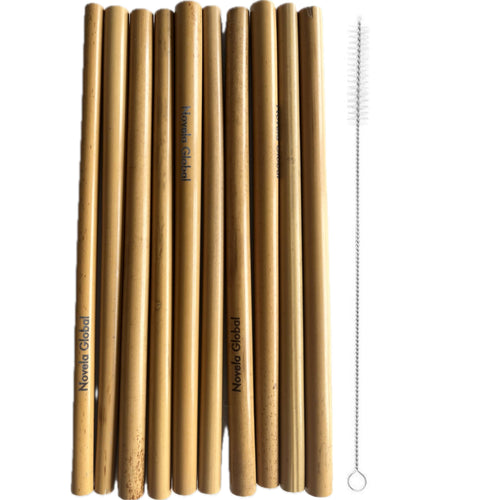 Pailles en bambou biodégradables et réutilisables lot de 10