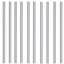 Charger l&#39;image dans la galerie, Lot de 10 pailles courtes en inox 145 mm, couleur argent, fabriquées en acier inoxydable de qualité alimentaire.