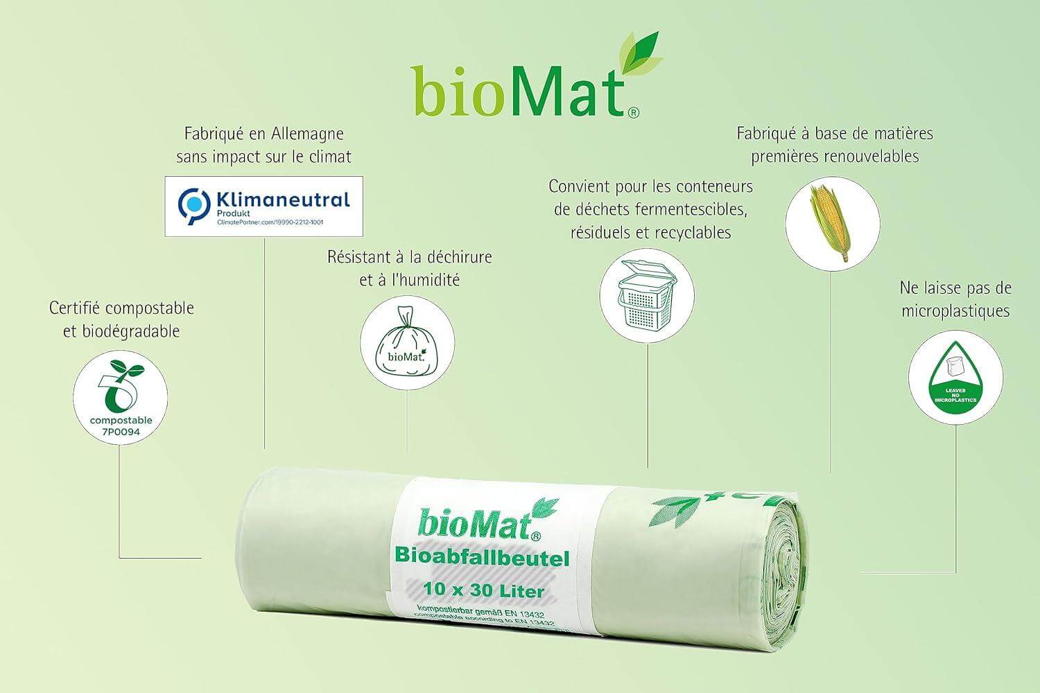 sacs biodégradables 10 l