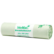 Charger l&#39;image dans la galerie, Roll of 10 compostable 30-liter trash bags by bioMat, perfect for eco-friendly waste disposal.