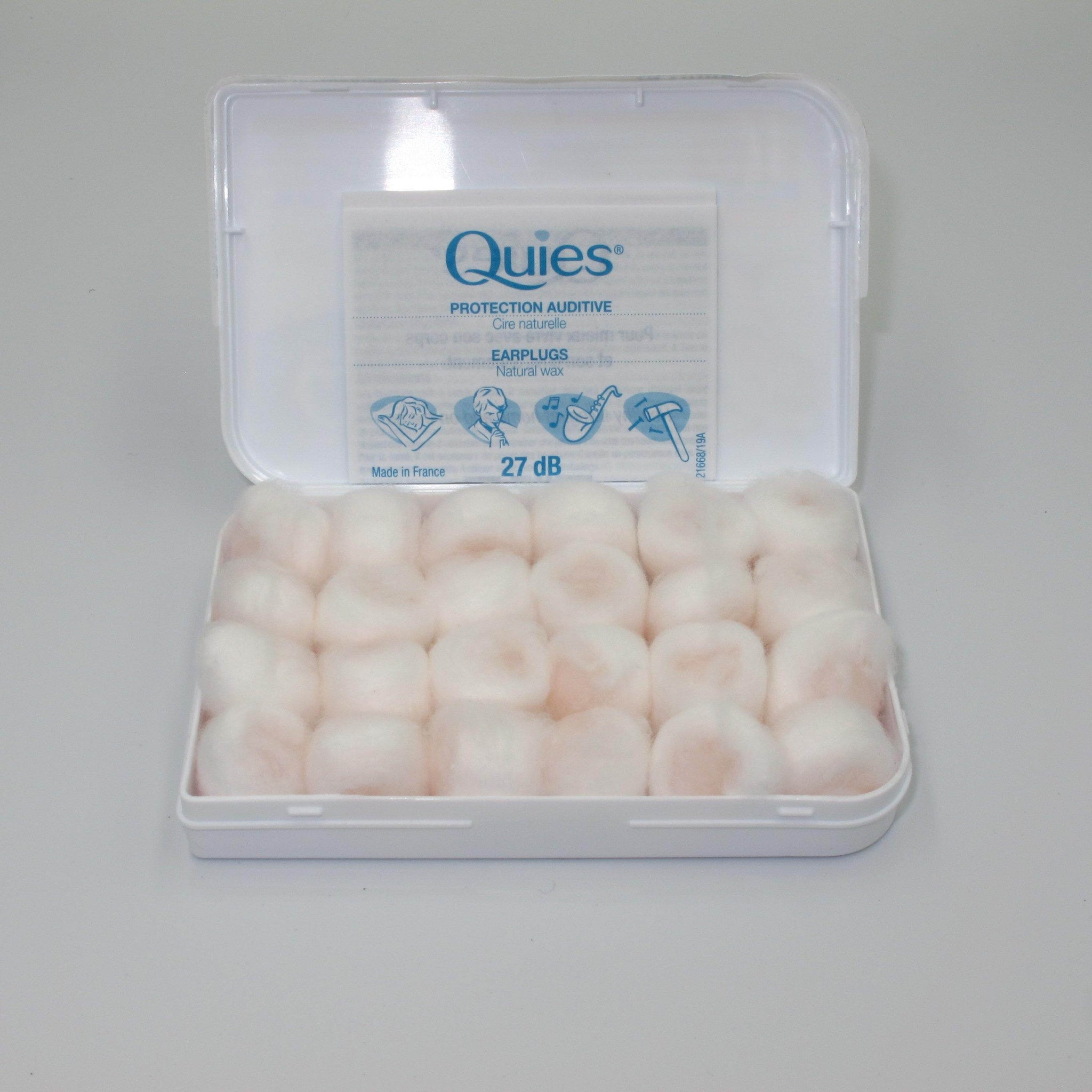 Quies protections auditives en cire naturelle boîte de 12 paires