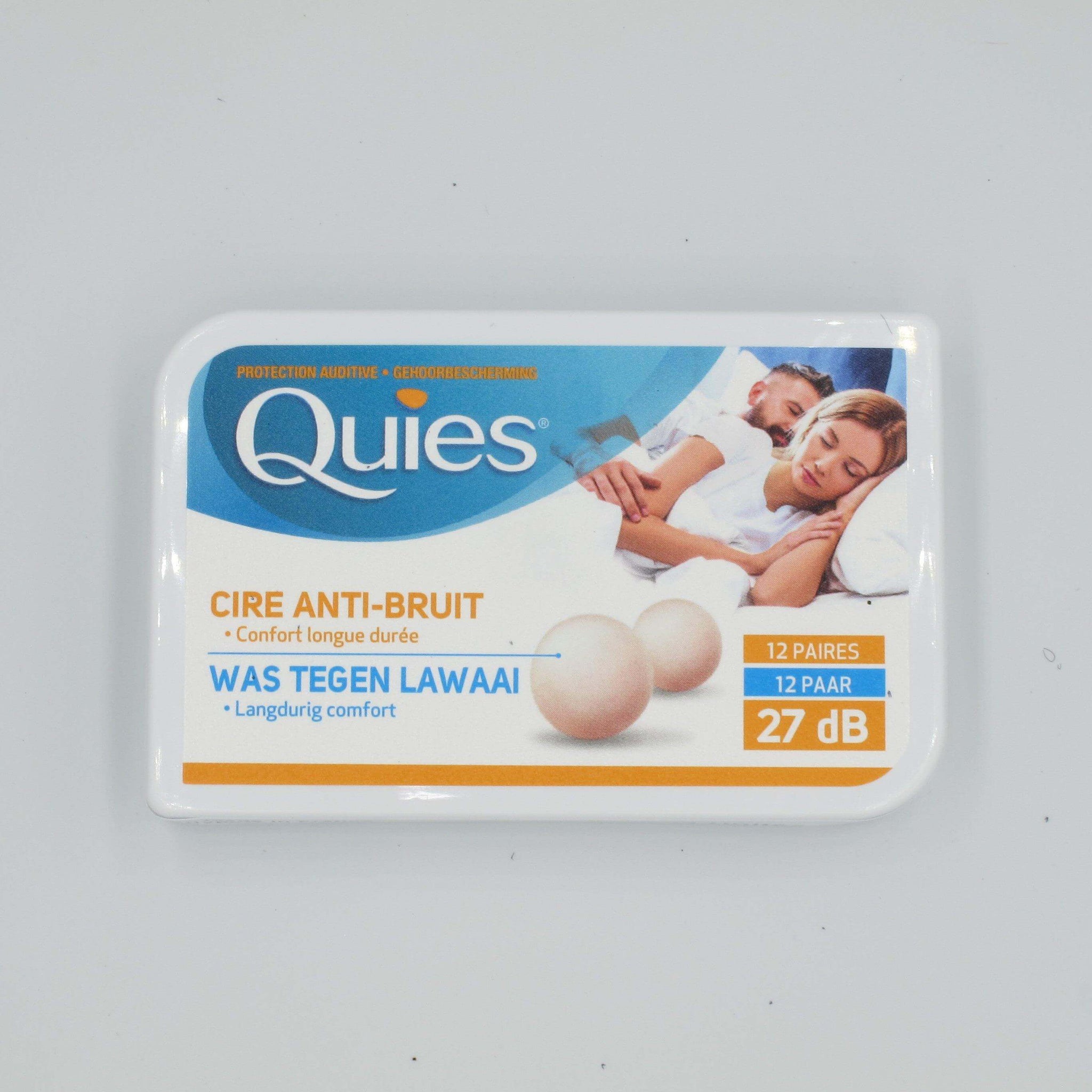 Quies protections auditives en cire naturelle boîte de 12 paires