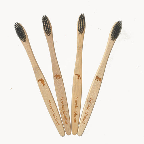 Brosses à dents Jungle en bambou naturel poils souples | Novela