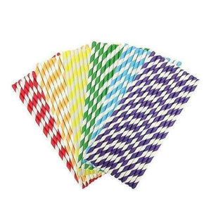 Paille en papier multi-couleur lot de 25 ou 200 | Novela