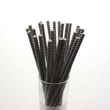 Carica l&#39;immagine nel visualizzatore di Gallery, Paille en papier noir et blanc lot de 25 | Novela-Global.com