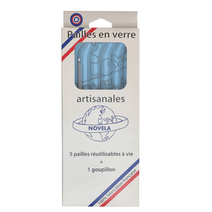 Paille en verre borosilicate courbées lot de 5 | Novela Global | Novela