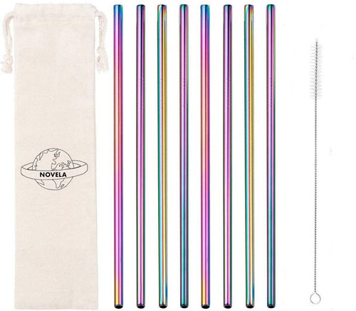 Pailles droites en inox couleur arc-en-ciel | Novela-Global.com