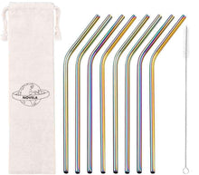 Carica l&#39;immagine nel visualizzatore di Gallery, Pailles Arc-en-ciel en inox lot de 8 ou 50 avec pochon offert - Novela